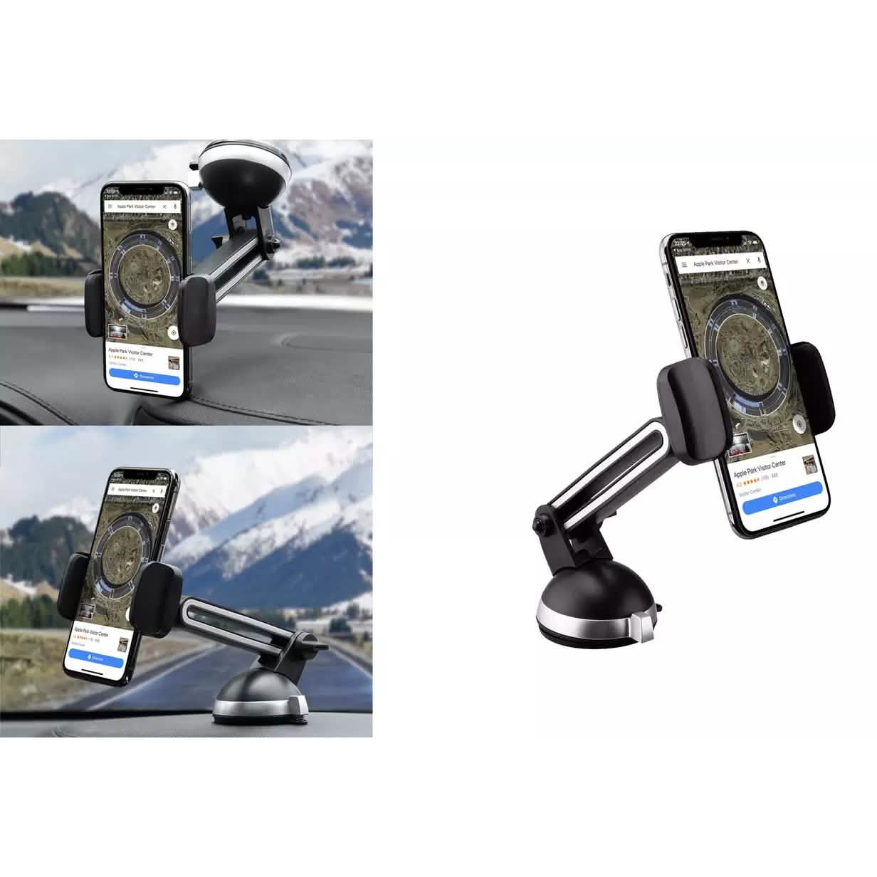 2-Pack: LAX Extendable Car Mount Holder for Cellphone with Adjustable Clamp DailySale