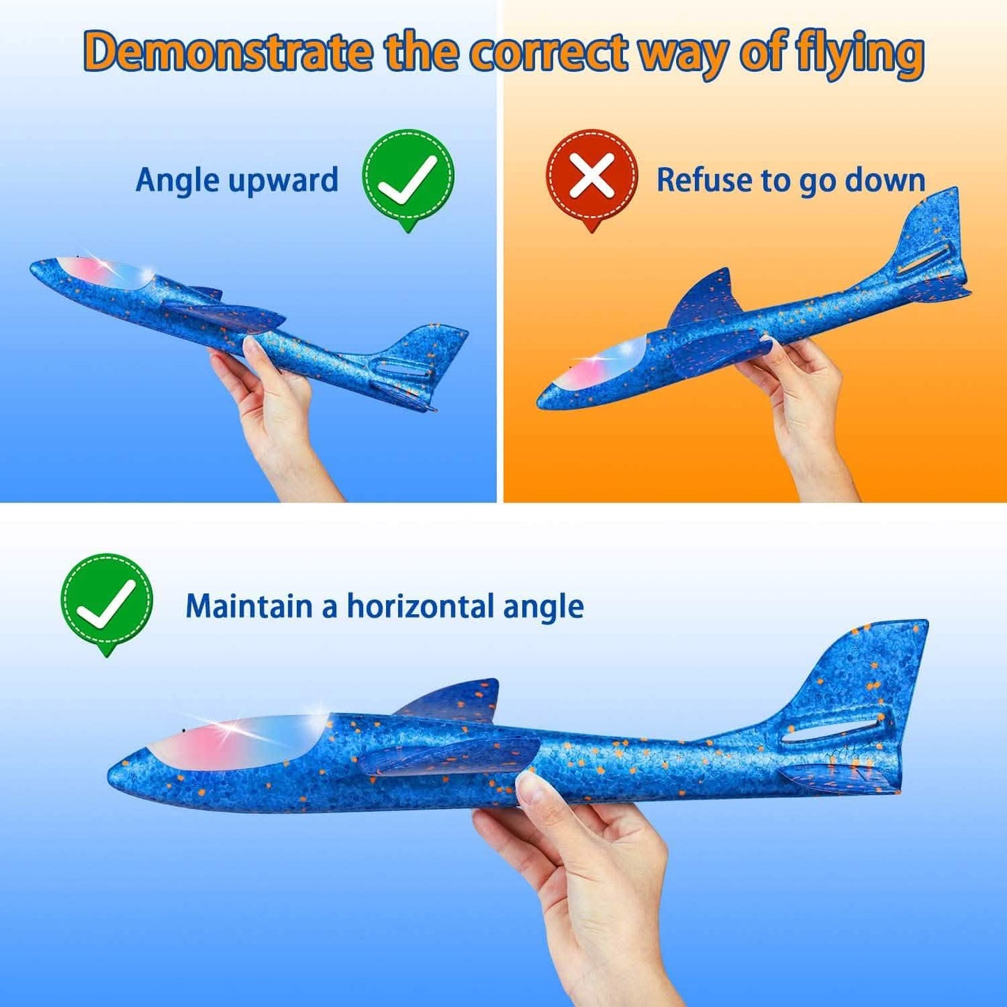 2-Pack: LED 17.5" Light Throwing Foam Airplane DailySale