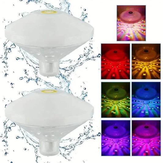 2-Pack: LED Color Changing Floating Pool Lights with 8 Modes Lighting DailySale
