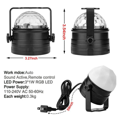 2-Pack: LED Disco Light Sound Activated Party Lights with Remote Control Dj Lighting DailySale