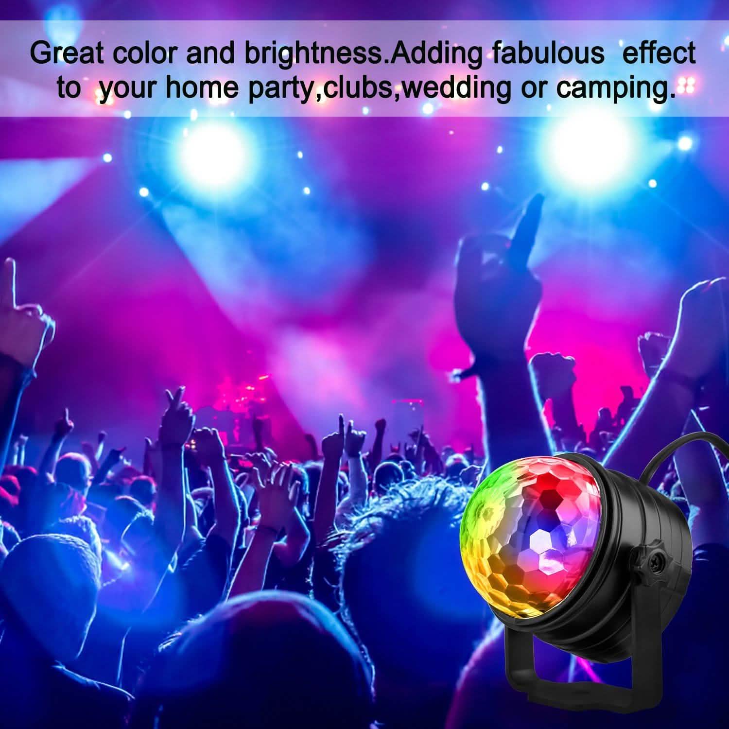 2-Pack: LED Disco Light Sound Activated Party Lights with Remote Control Dj Lighting DailySale