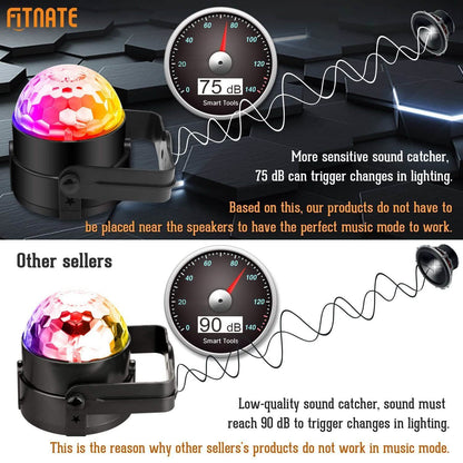 2-Pack: LED Disco Light Sound Activated Party Lights with Remote Control Dj Lighting DailySale