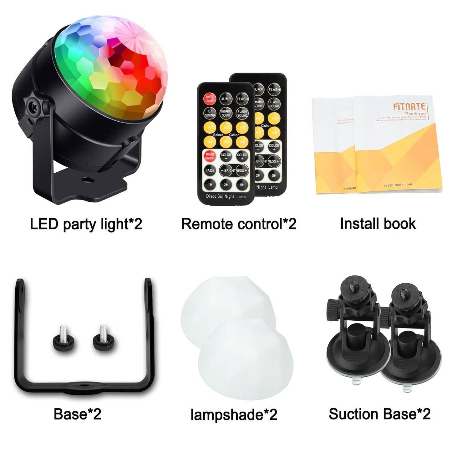 2-Pack: LED Disco Light Sound Activated Party Lights with Remote Control Dj Lighting DailySale