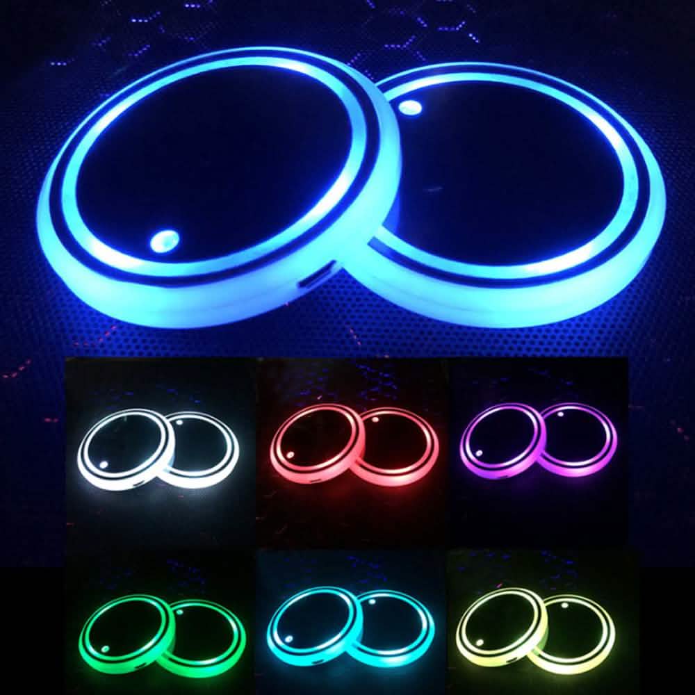2-Pack: LED Light-Up Car Cup Coasters DailySale