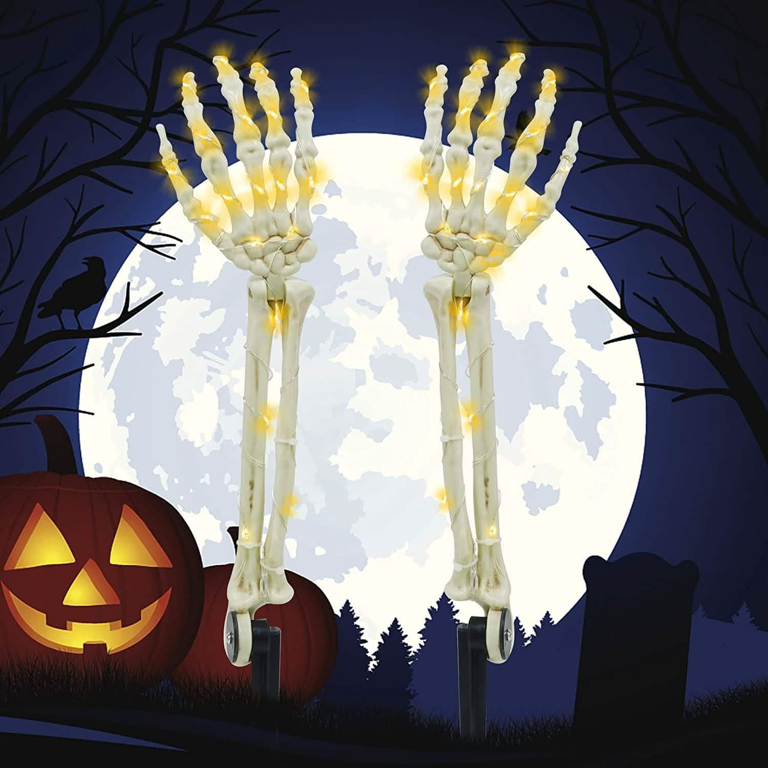 2-Pack: Light Up Skull Arm Stakes DailySale