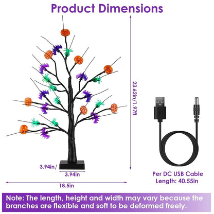2-Pack: Lighted Halloween Trees with Timer and Adjustable Twigs DailySale