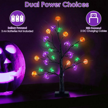 2-Pack: Lighted Halloween Trees with Timer and Adjustable Twigs DailySale