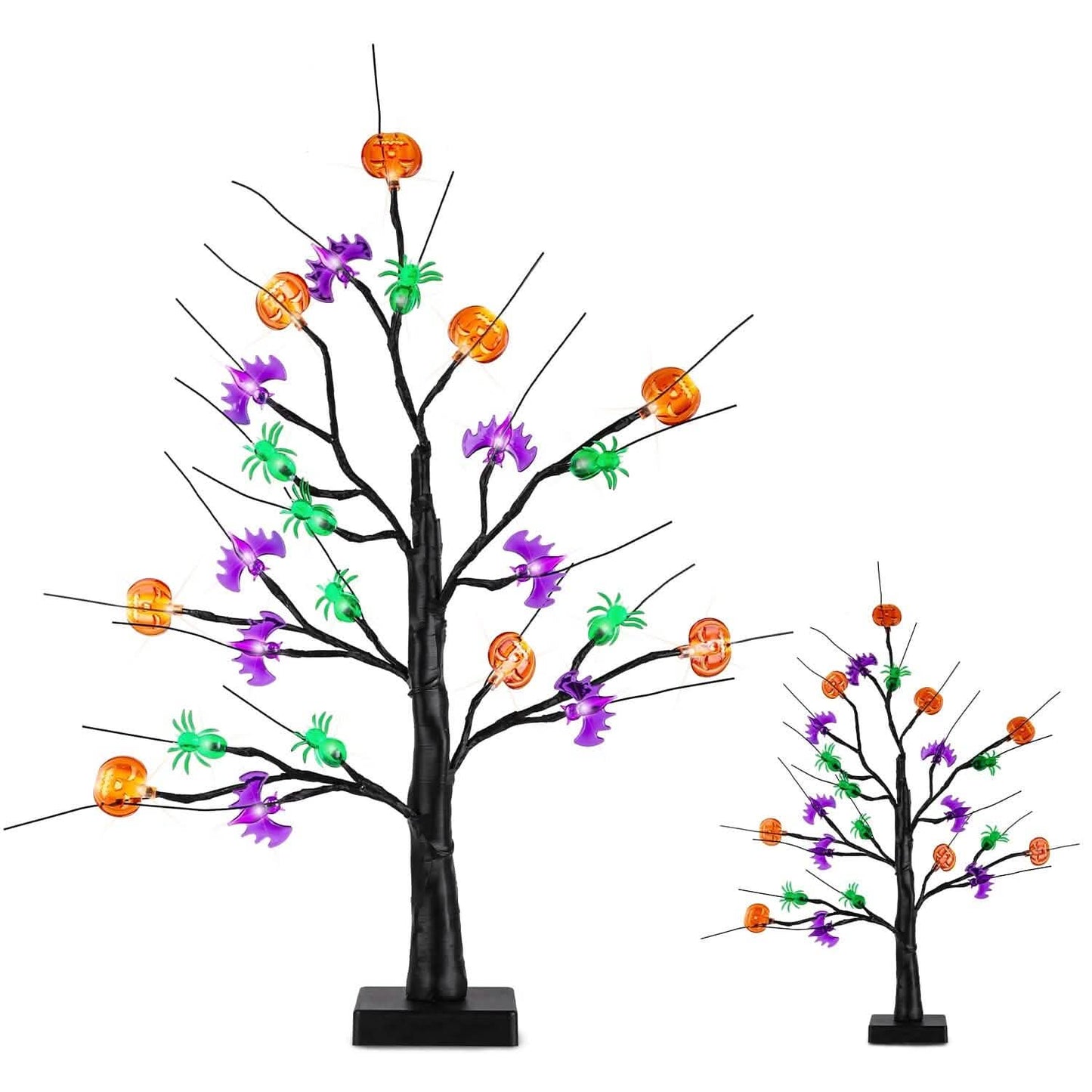 2-Pack: Lighted Halloween Trees with Timer and Adjustable Twigs DailySale