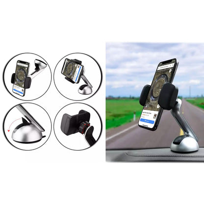 2-Pack: Long Clamp Car Mount Phone Holder for Dashboard and Windshield DailySale