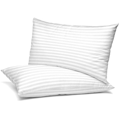 2-Pack: Lux Decor Collection Cotton Stripe Pillow Plush Bed Pillows Set DailySale