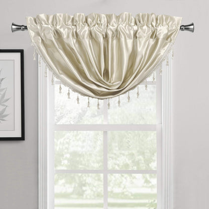 2-Pack: Luxury Waterfall Austrian Beads Trimmed Window Valances DailySale