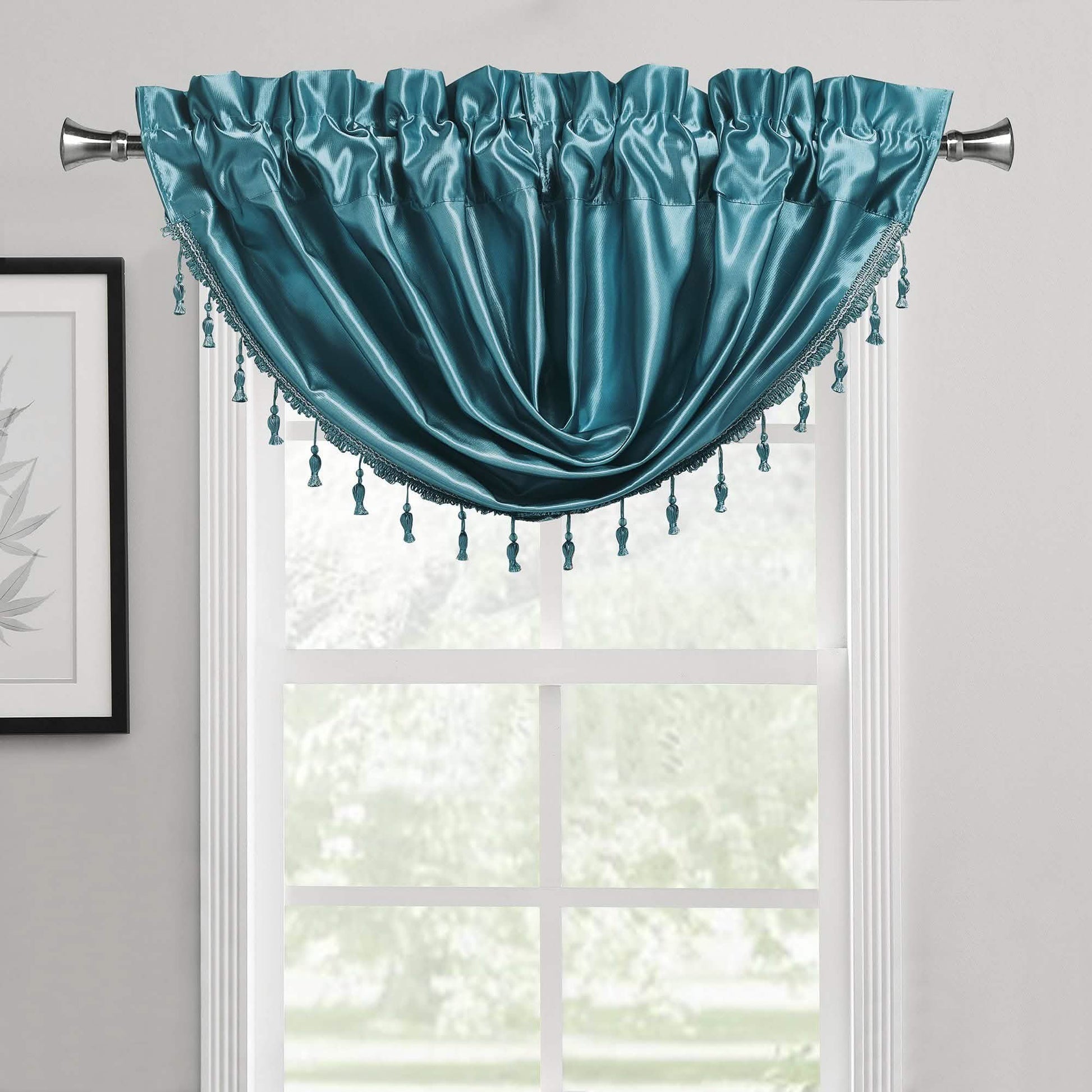 2-Pack: Luxury Waterfall Austrian Beads Trimmed Window Valances DailySale