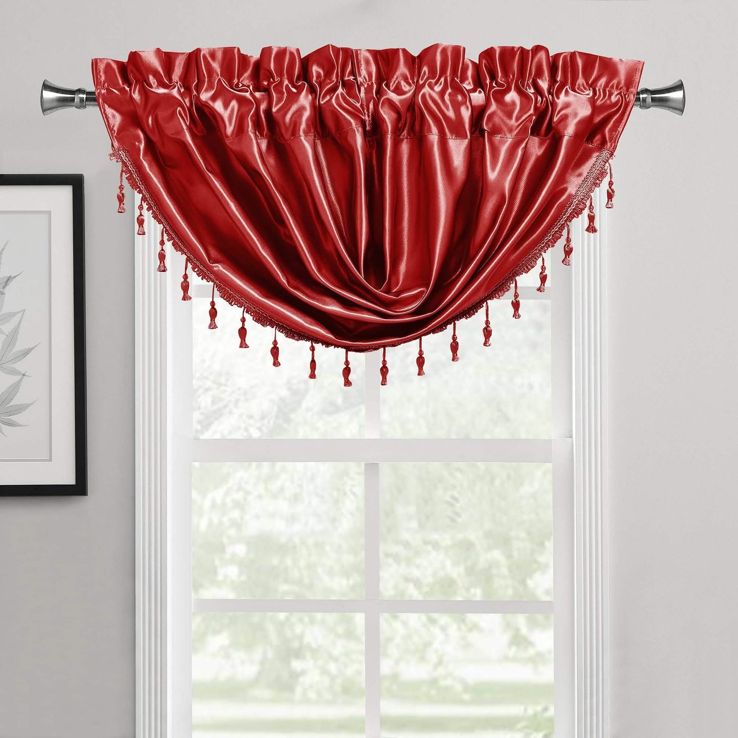 2-Pack: Luxury Waterfall Austrian Beads Trimmed Window Valances DailySale