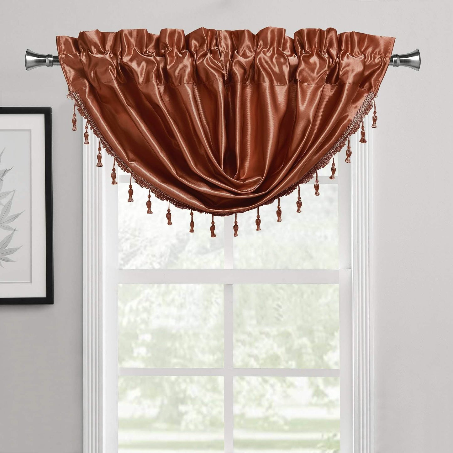2-Pack: Luxury Waterfall Austrian Beads Trimmed Window Valances DailySale