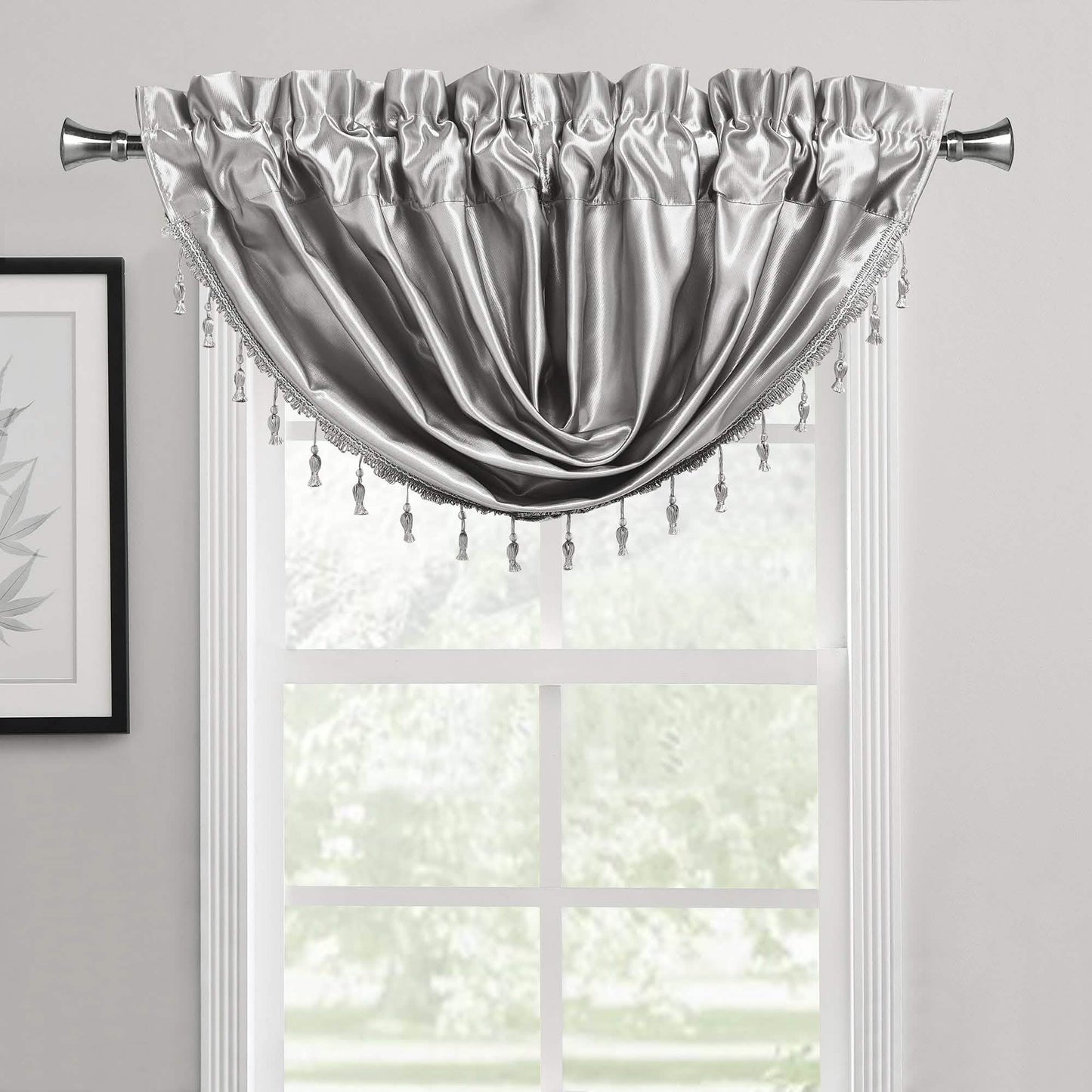 2-Pack: Luxury Waterfall Austrian Beads Trimmed Window Valances DailySale