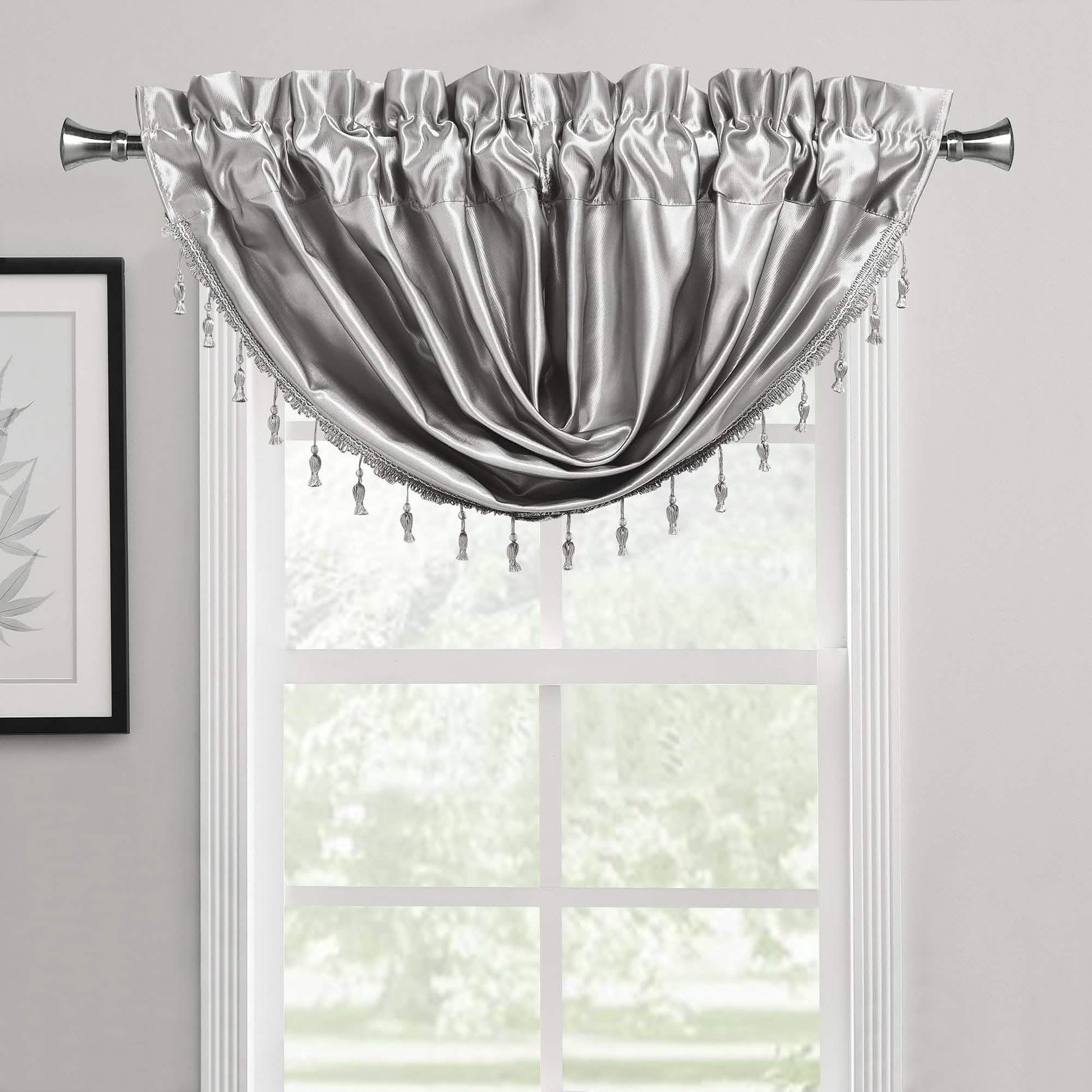 2-Pack: Luxury Waterfall Austrian Beads Trimmed Window Valances DailySale