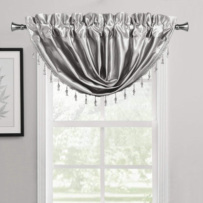 2-Pack: Luxury Waterfall Austrian Beads Trimmed Window Valances DailySale