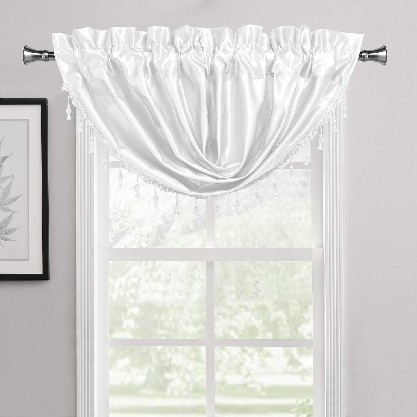 2-Pack: Luxury Waterfall Austrian Beads Trimmed Window Valances DailySale