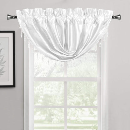 2-Pack: Luxury Waterfall Austrian Beads Trimmed Window Valances DailySale