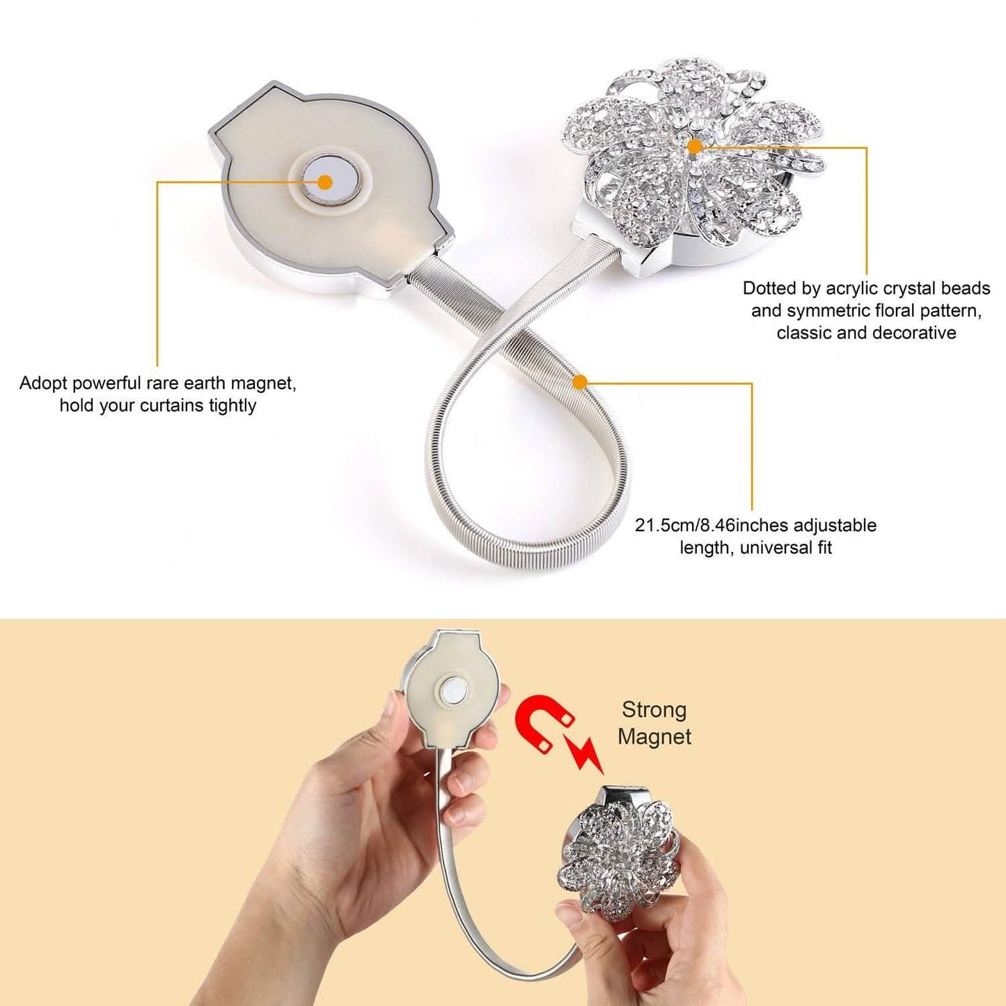 2-Pack: Magnetic Curtain Tiebacks DailySale