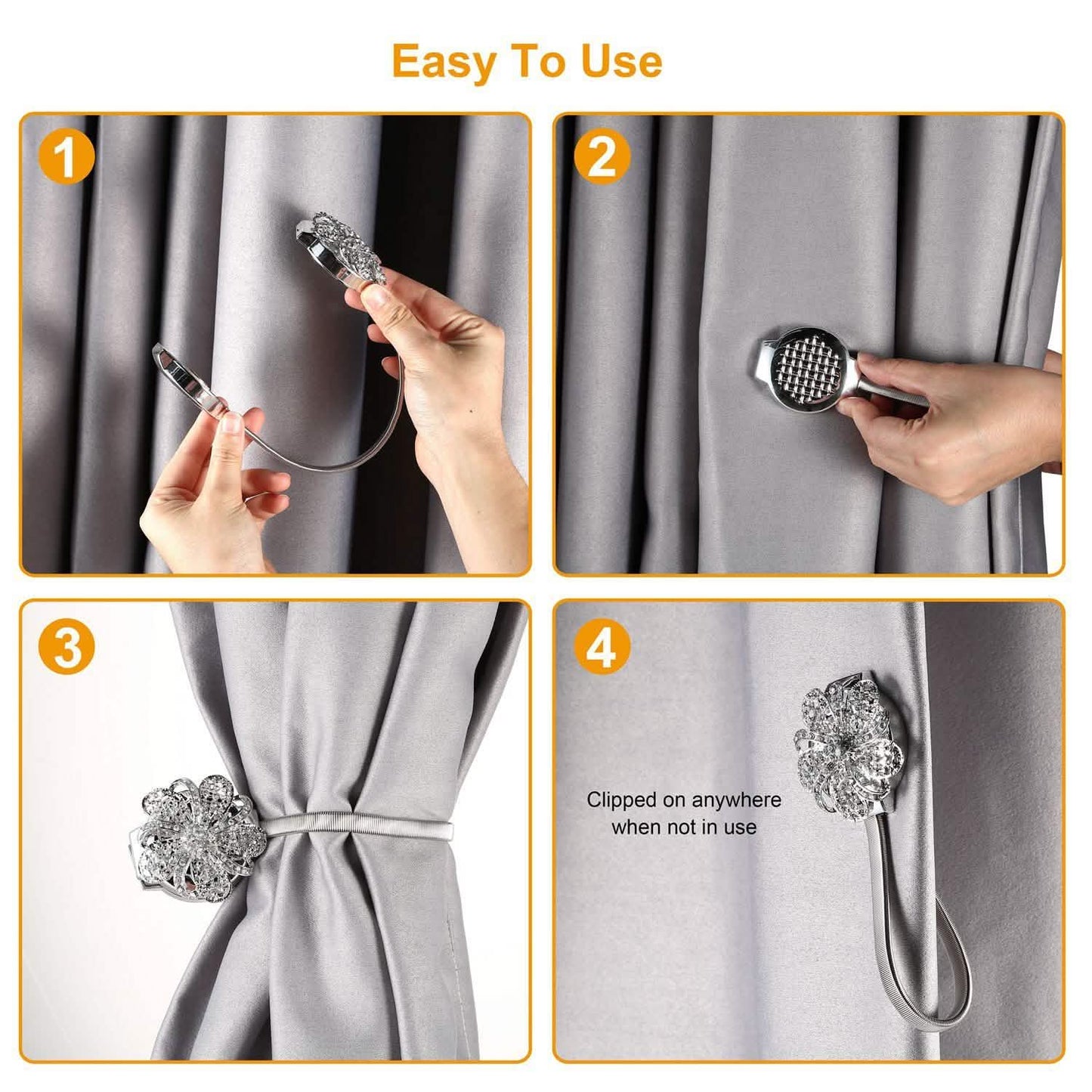 2-Pack: Magnetic Curtain Tiebacks DailySale
