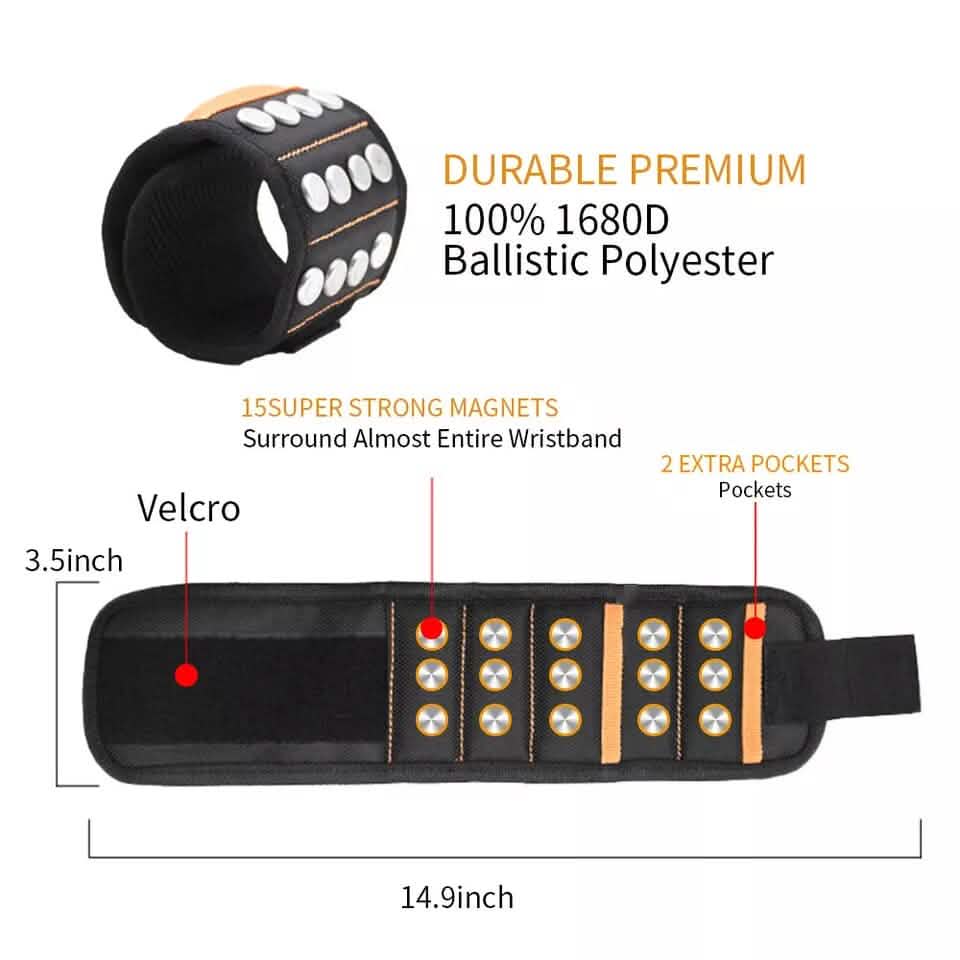 2-Pack: Magnetic Wristband with 15 Strong Magnets DailySale