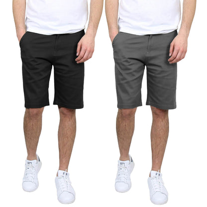 2-Pack: Men's 5-Pocket Flat-Front Slim-Fit Stretch Chino Shorts DailySale