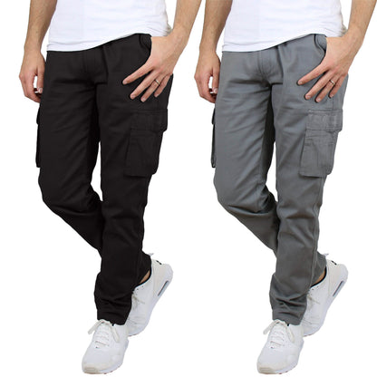 2-Pack: Men's Cotton Cargo Pants With Belt DailySale