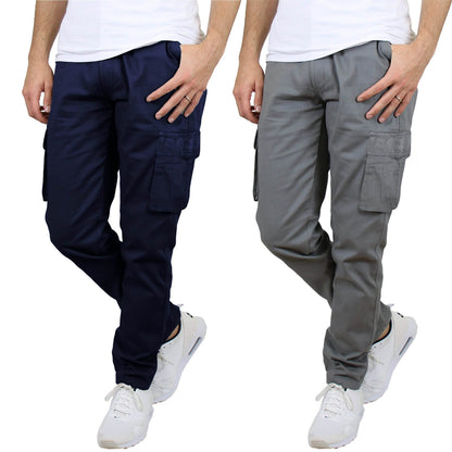 2-Pack: Men's Cotton Cargo Pants With Belt DailySale