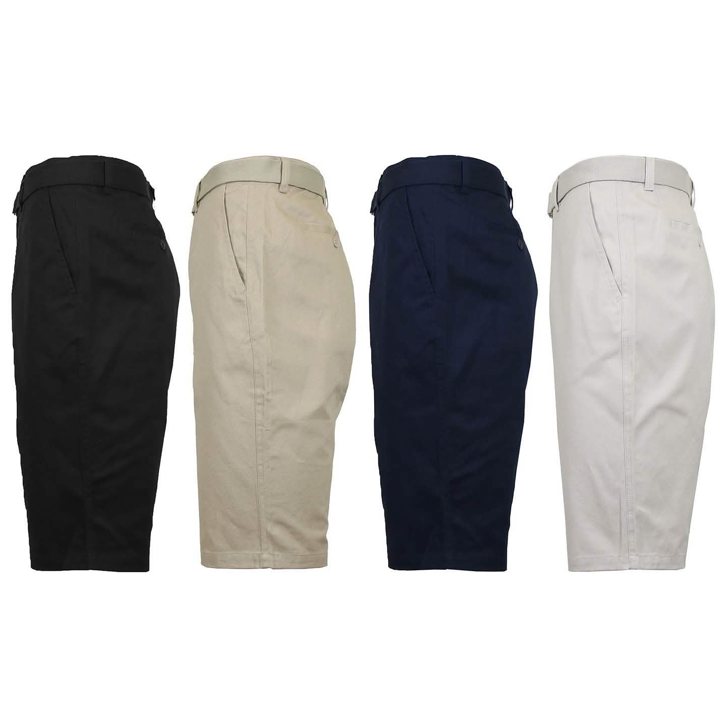2-Pack: Men's Cotton Chino Shorts with Belt DailySale