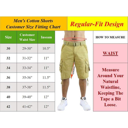2-Pack: Men's Cotton Chino Shorts with Belt DailySale