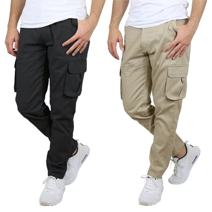 2-Pack: Men's Cotton Flex Stretch Cargo Pants DailySale