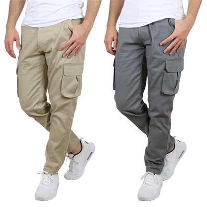 2-Pack: Men's Cotton Flex Stretch Cargo Pants DailySale