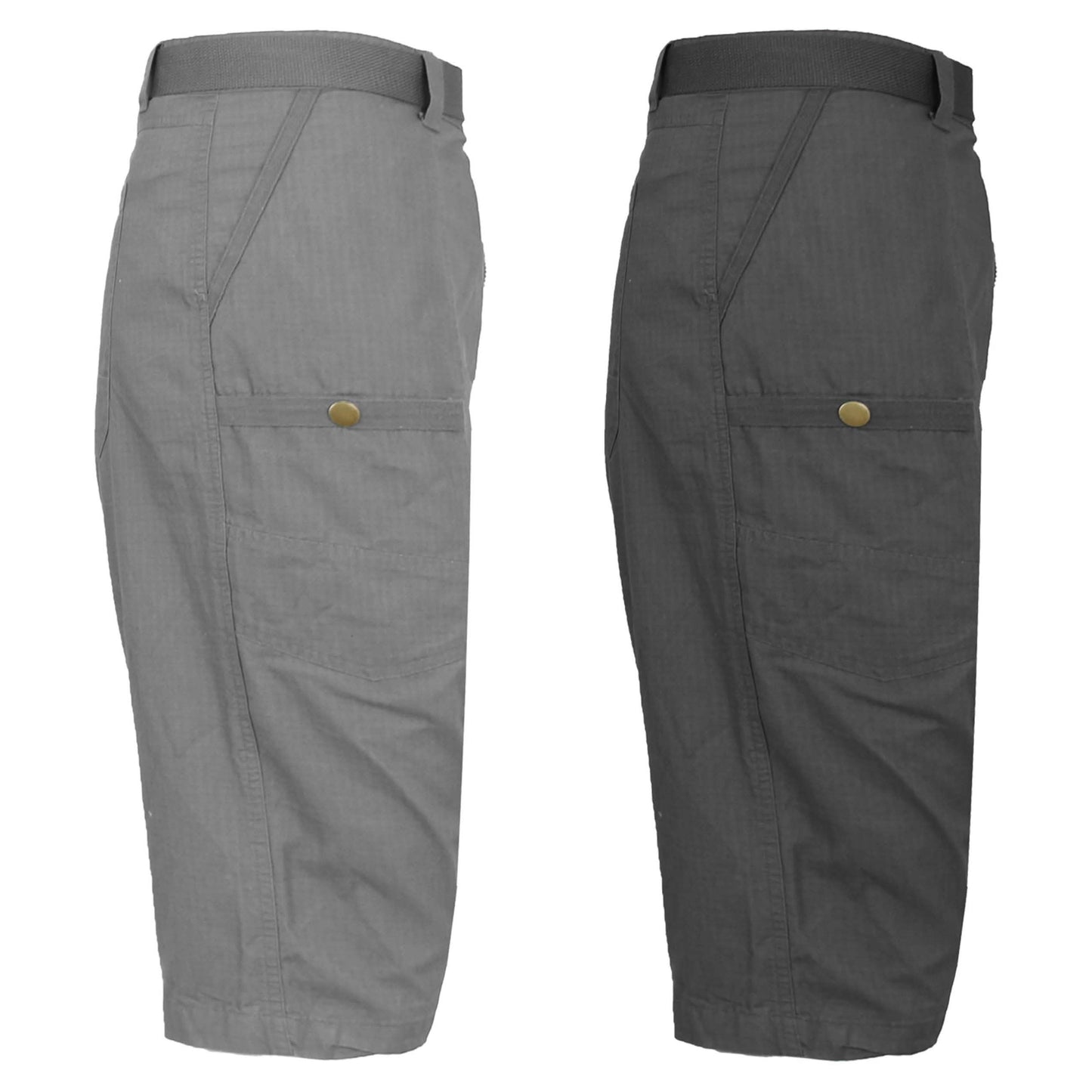 2-Pack: Men's Tech Extended Size Cotton Cargo Utility Belted Shorts DailySale