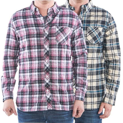 2-Pack: Men's Flannel 2-Pocket Button Down Shirts - Assorted Sizes DailySale