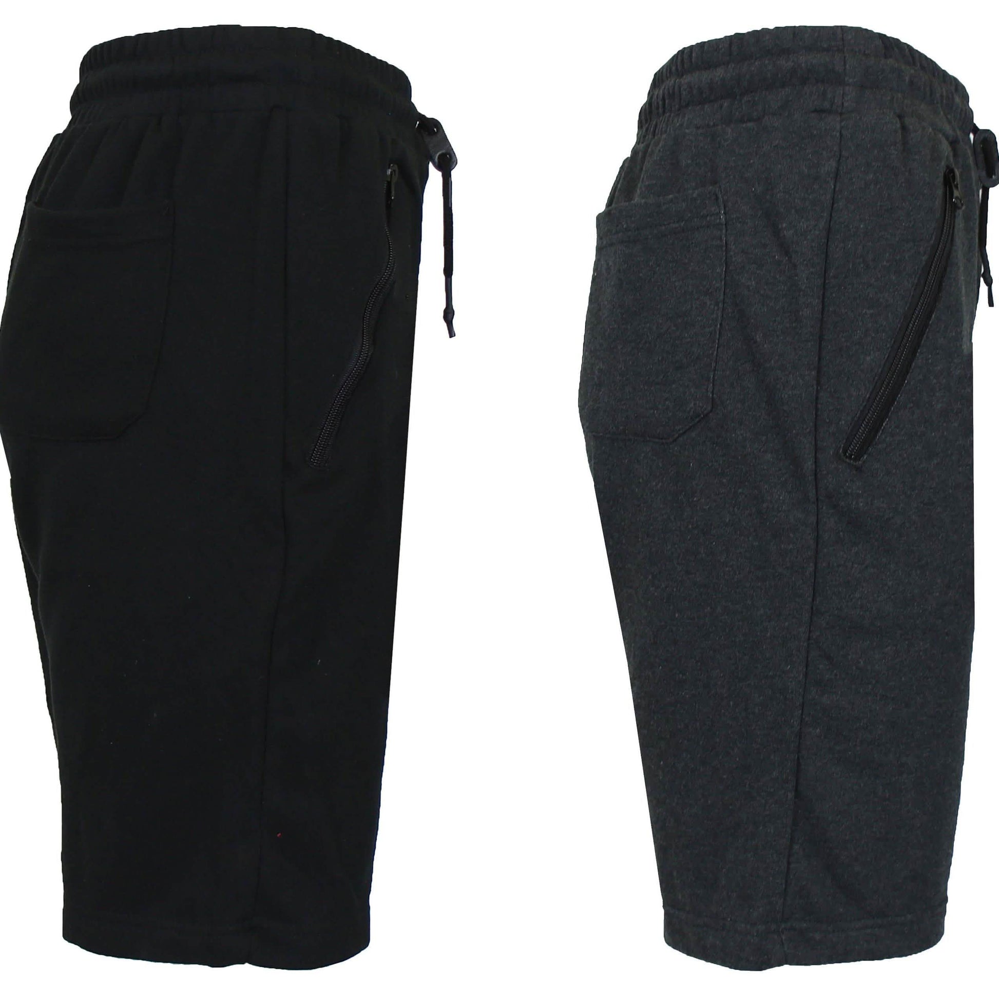 2-Pack: Men's French Terry Zipper Pockets Jogger Sweat Lounge Shorts DailySale