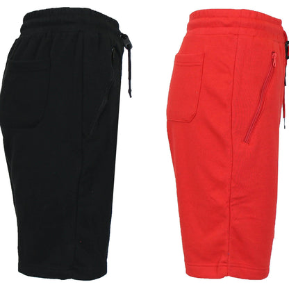 2-Pack: Men's French Terry Zipper Pockets Jogger Sweat Lounge Shorts DailySale