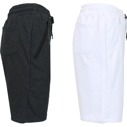 2-Pack: Men's French Terry Zipper Pockets Jogger Sweat Lounge Shorts DailySale