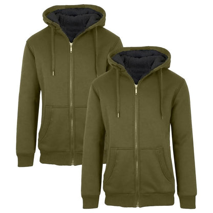 2-Pack: Men's Heavyweight Sherpa Fleece-Lined Zip Hoodie DailySale