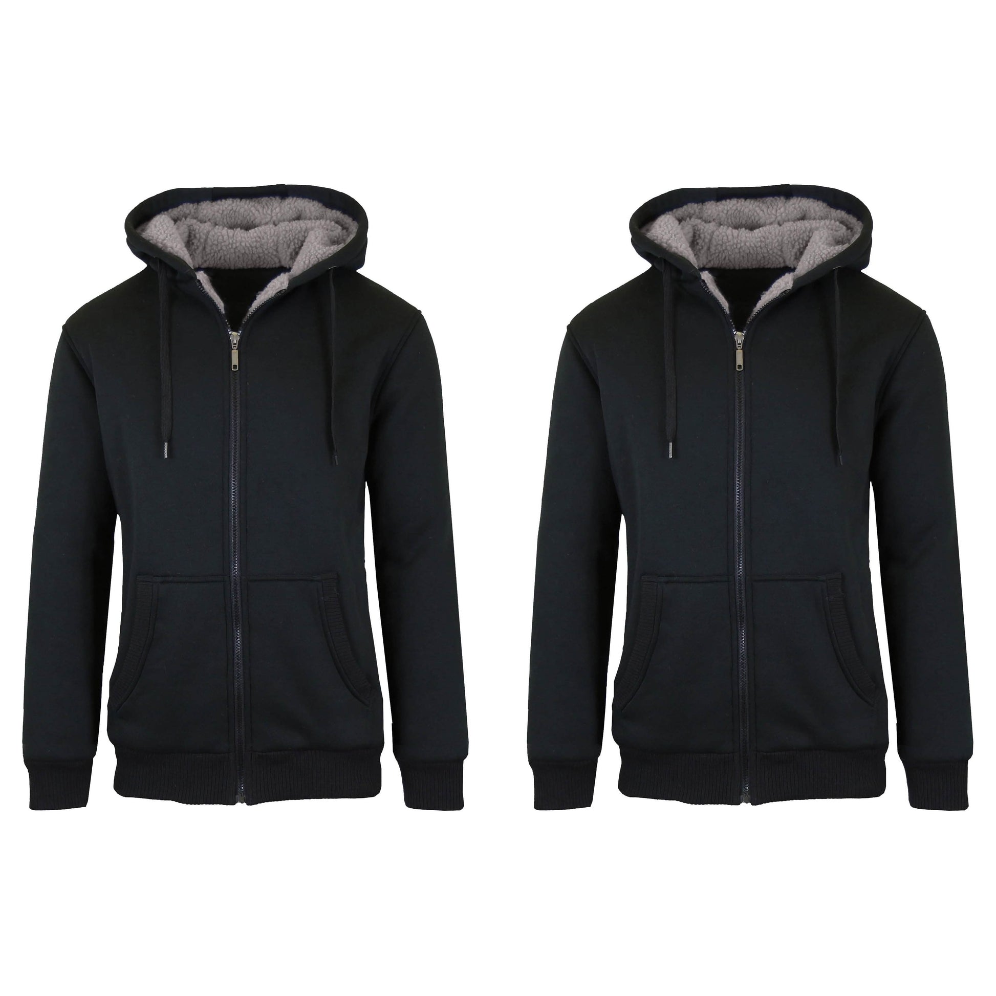 2-Pack: Men's Heavyweight Sherpa Fleece-Lined Zip Hoodie Sweater DailySale