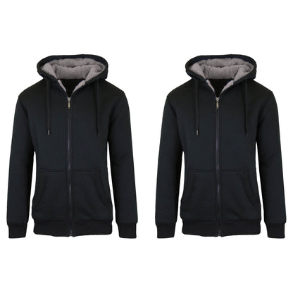 2-Pack: Men's Heavyweight Sherpa Fleece-Lined Zip Hoodie Sweater DailySale