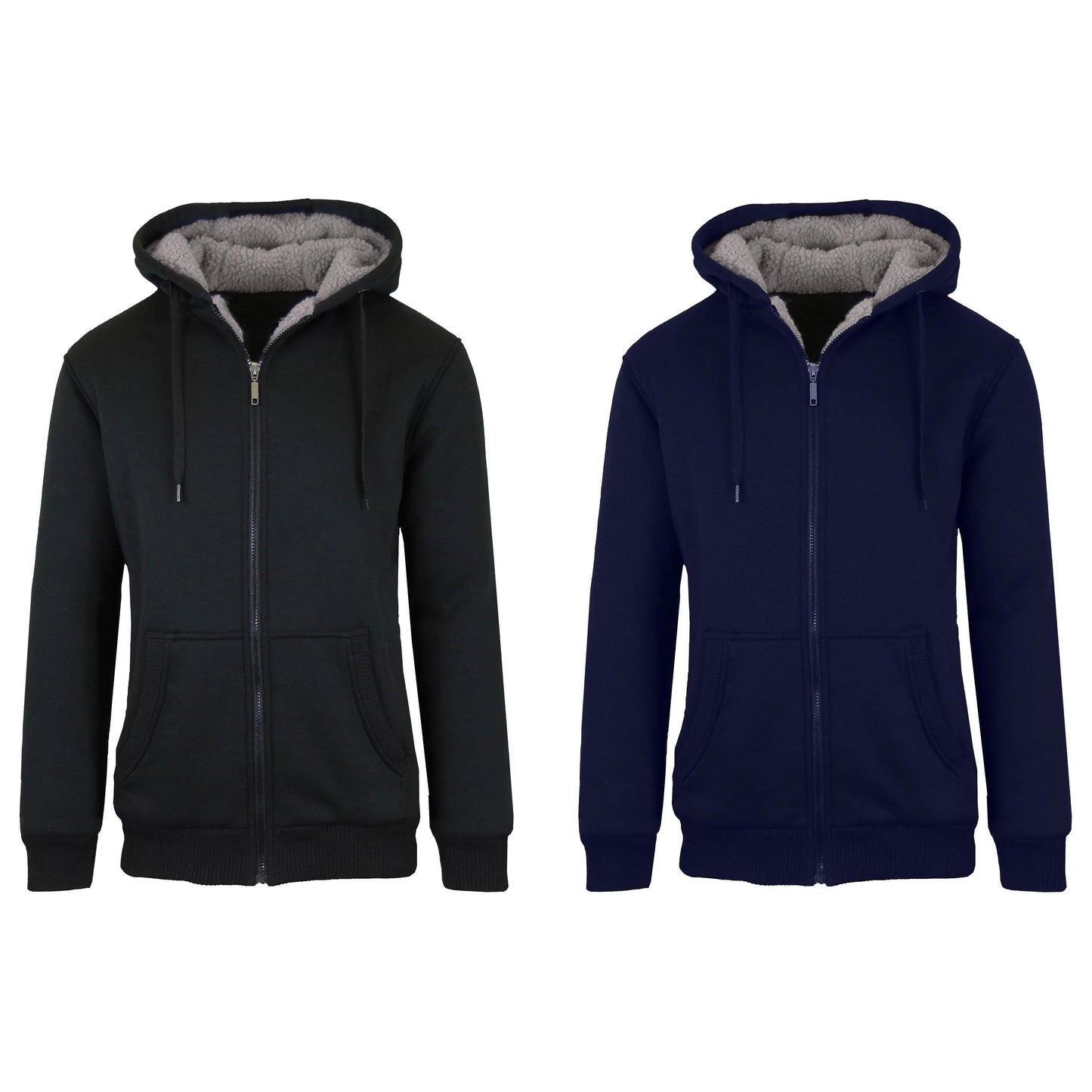 2-Pack: Men's Heavyweight Sherpa Fleece-Lined Zip Hoodie Sweater DailySale
