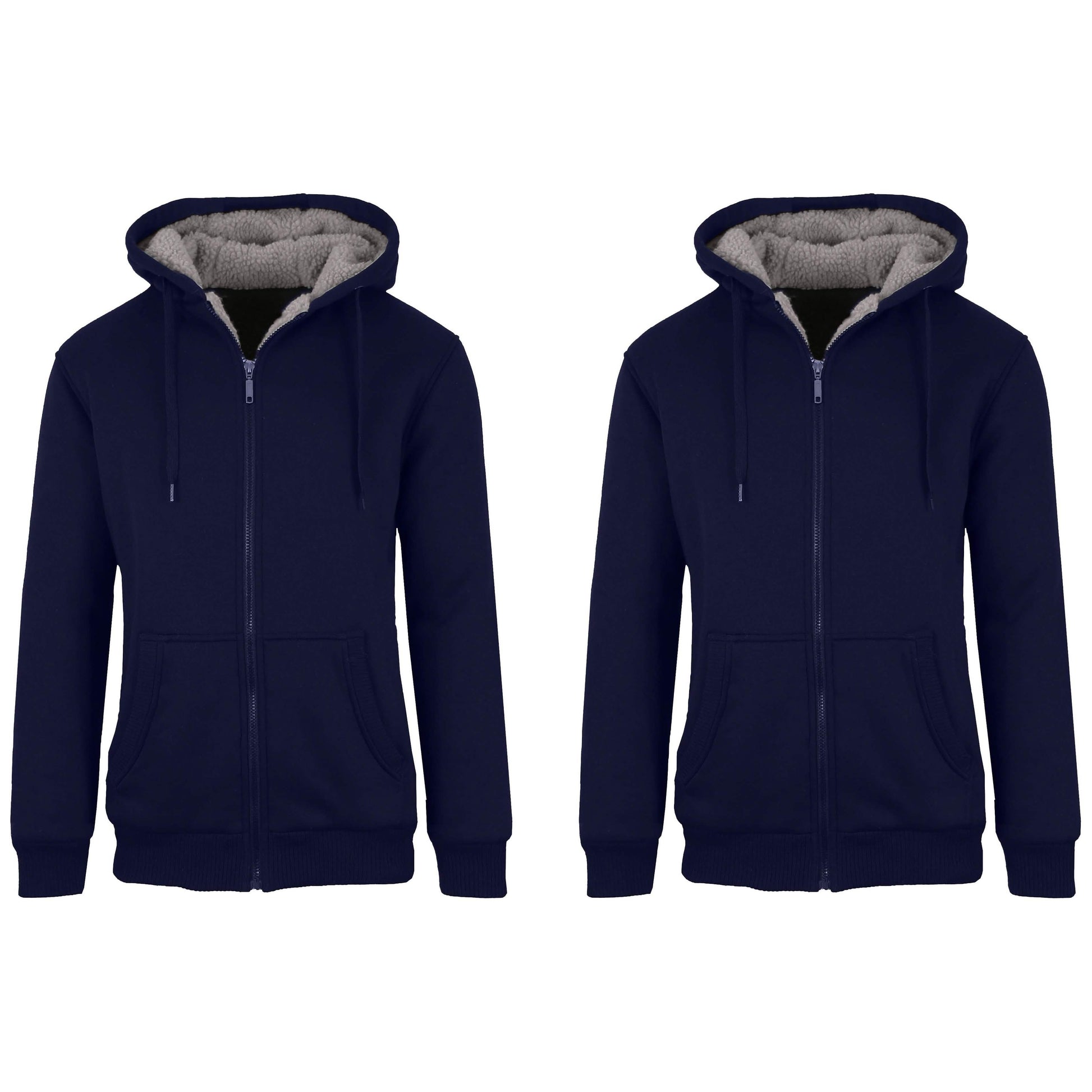 2-Pack: Men's Heavyweight Sherpa Fleece-Lined Zip Hoodie Sweater DailySale