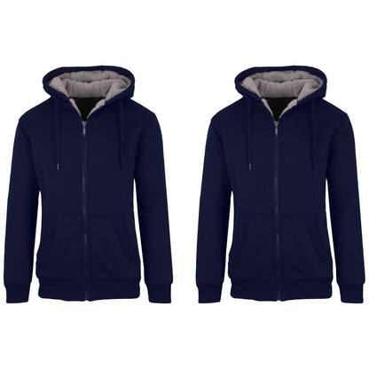 2-Pack: Men's Heavyweight Sherpa Fleece-Lined Zip Hoodie Sweater DailySale