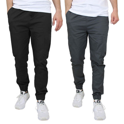2-Pack: Mens Lightweight Cotton Stretch Jogger Pants DailySale