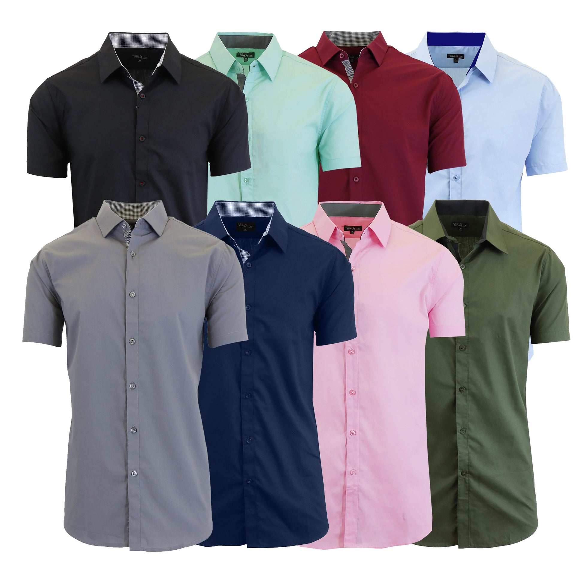 2-Pack: Men's Slim Fit Short Sleeve Dress Shirts DailySale