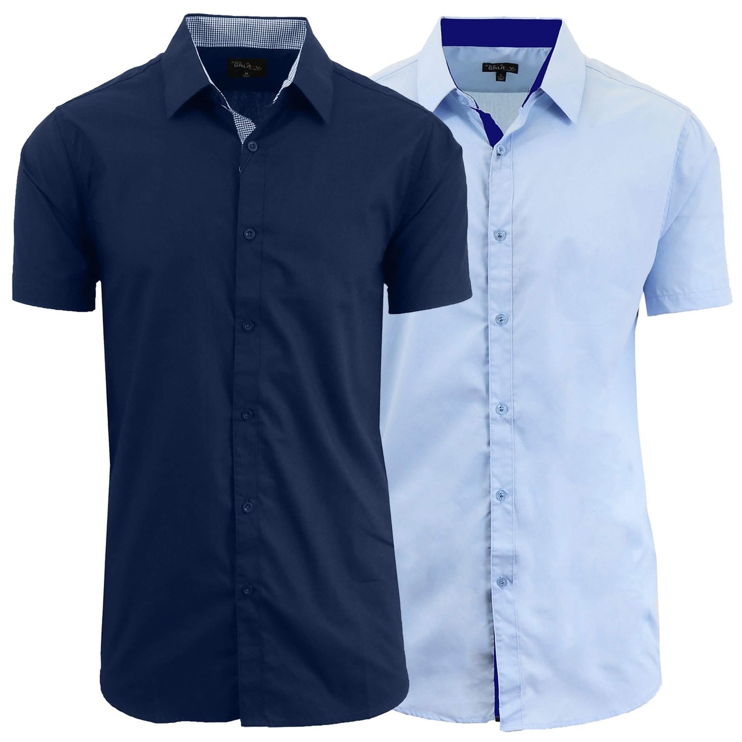 2-Pack: Men's Slim Fit Short Sleeve Dress Shirts DailySale