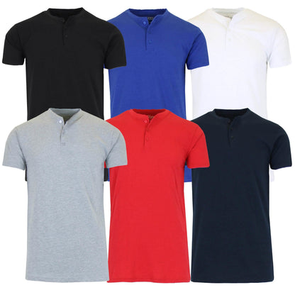 2-Pack: Men's Slim Fitting Short Sleeve Henley Slub Tee DailySale