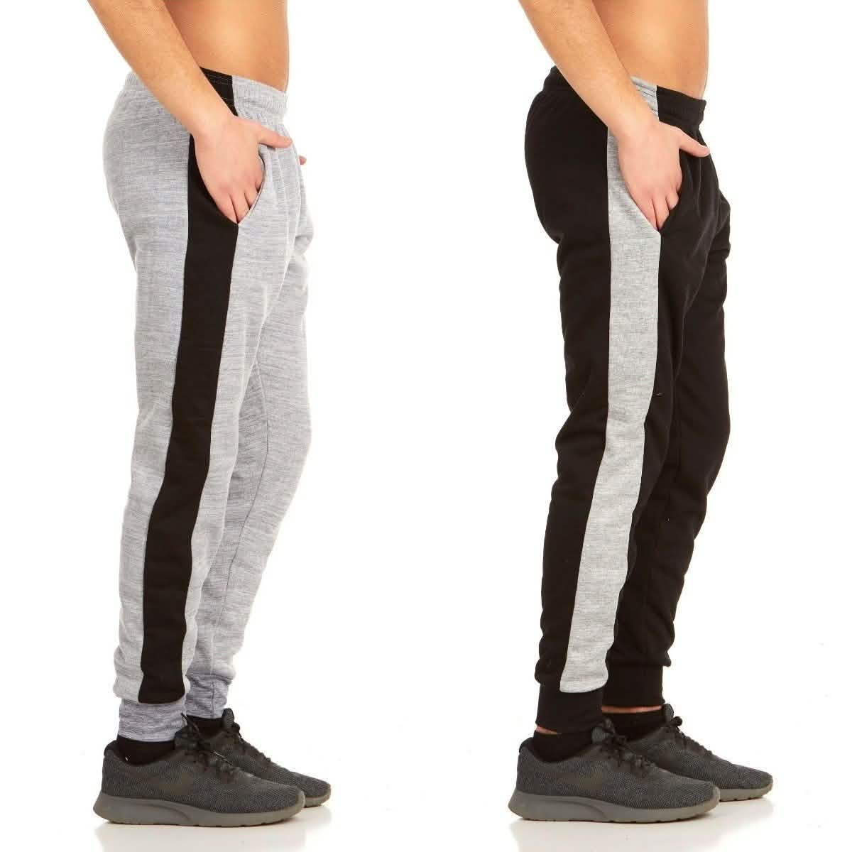 2-Pack: Men's Striped Marled Fleece Jogger Pants DailySale