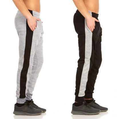 2-Pack: Men's Striped Marled Fleece Jogger Pants DailySale